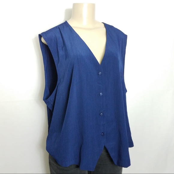 Tops - S.G. SPORT COLLECTION Blue Sleeveless Blouse 22W